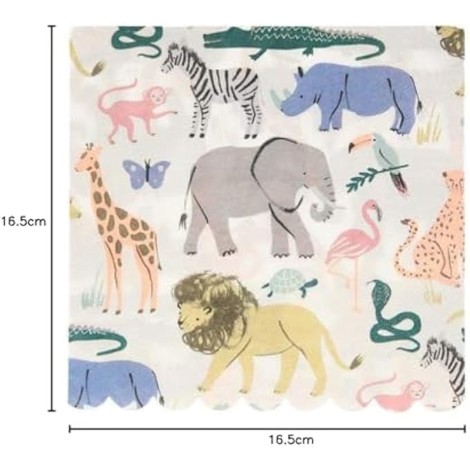 SAFARI ANIMALS NAPKINS, LARGE - Image 5